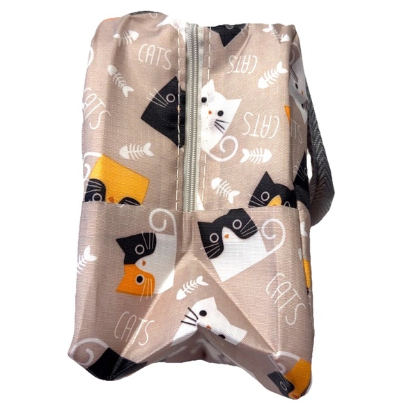 Insulated Kitty Cat Lunch Bag Tropical Container School Work Travel Picnic Light - Picture 11 of 14